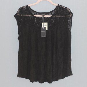 Lucky Brand black top in large; new with tags